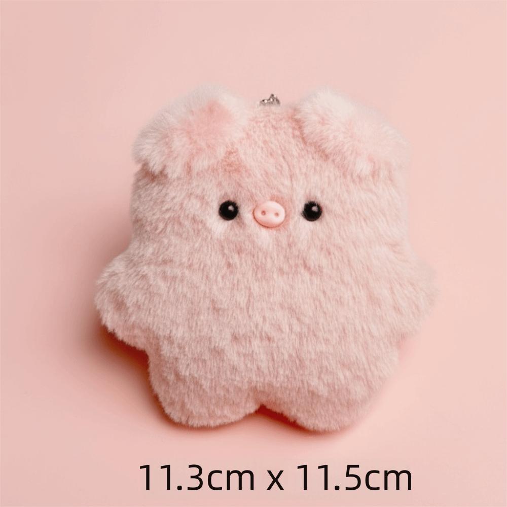 Cartoon Design Plush Pig Keychain Soft Plush Material Plush Backpack Pendant For Kids