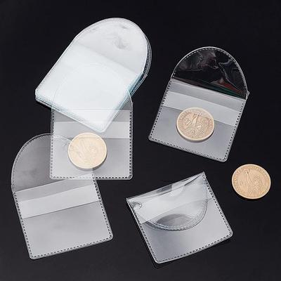 20 шт./лот одинарные карманные держатели для монет, коллекционные индивидуальные прозрачные пластиковые держатели для маленьких монет
