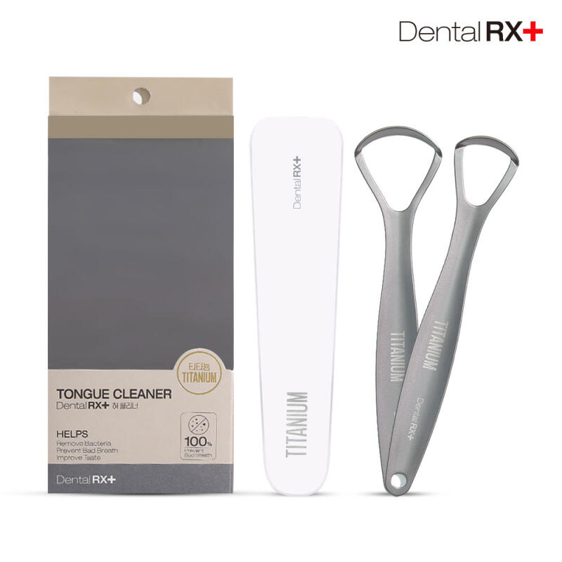 DENTAL RX Полуперманентный Титановый Очиститель Языка с Чехлом в Комплекте (2 типа)