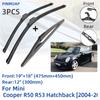 Для Mini Cooper R50 R53 хэтчбек 2004-2006 передние и задние щетки стеклоочистителя резак аксессуары J Hook 2004 2005 2006