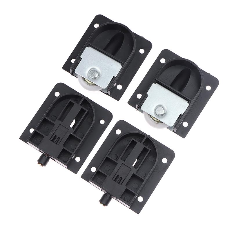 2 пары пластиковых роликов для раздвижных дверей для шкафа, черные ролики для раздвижных дверей, ролики для шкафа из нейлона, подвесные ролики