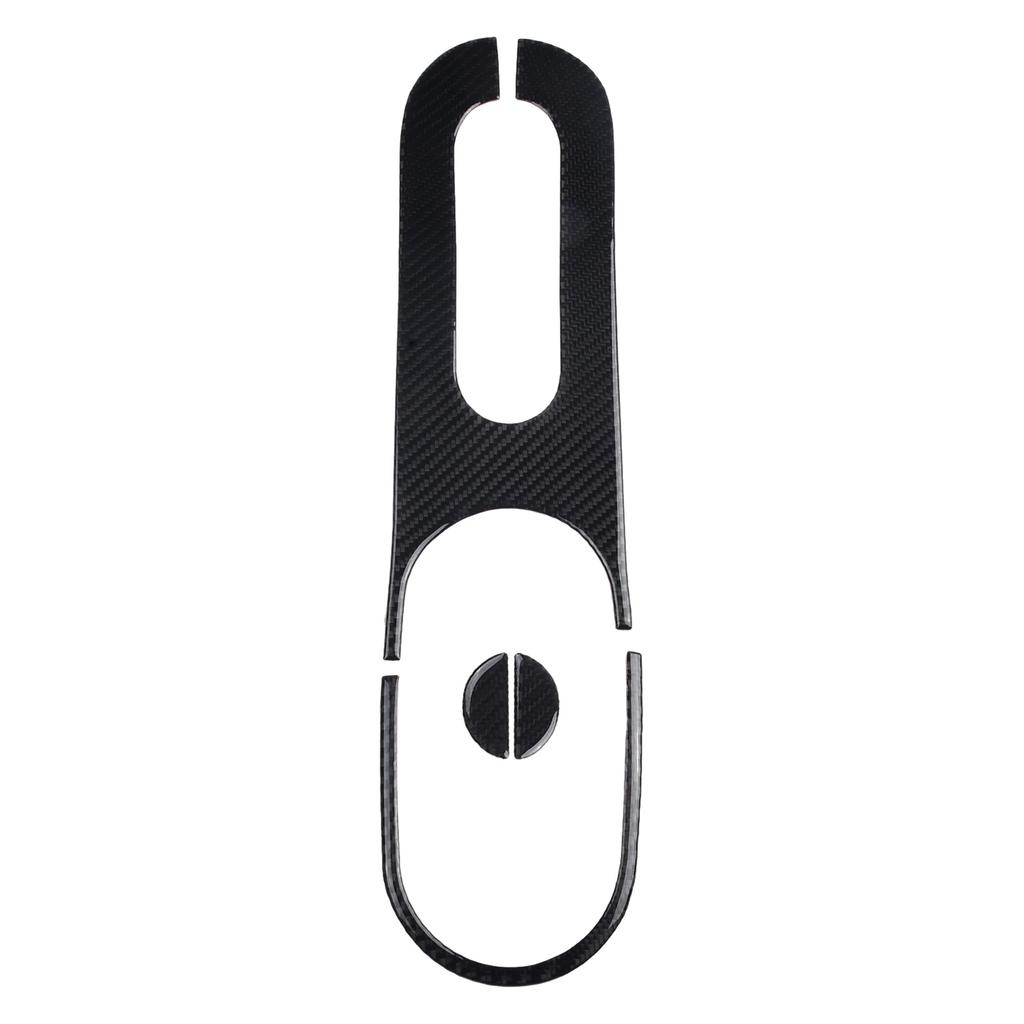 3Pcs Carbon Fiber Rear Water Cup Holder Panel Trim Cover For Fiat 500 2012-15 Car Interior Mouldings