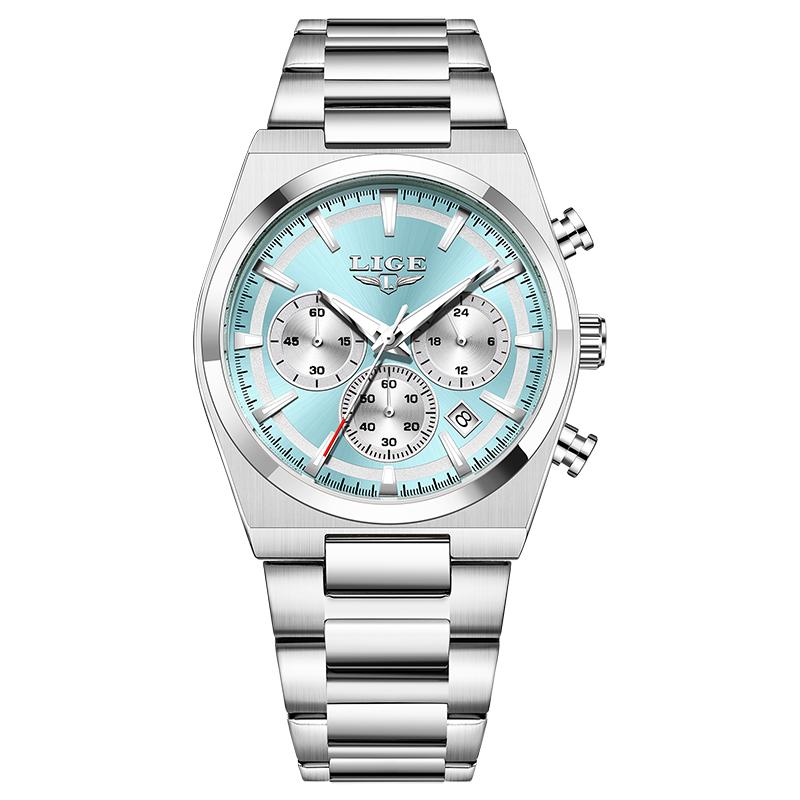LIGE Новые мужские часы Лучший бренд Простые модные наручные часы Светящиеся водонепроницаемые мужские кварцевые часы