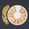 Puntos Nail Art DIY 2/3/4mm Mixed Golden Tone 3D DIY Flat Back Beads Decoration Beauty