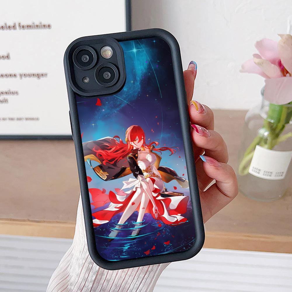 HSR Himeko Thicken TPU Mobile Phone Case for iPhone 17 16 15 14 13 12 11 Air Pro Max Plus Colorful Cover