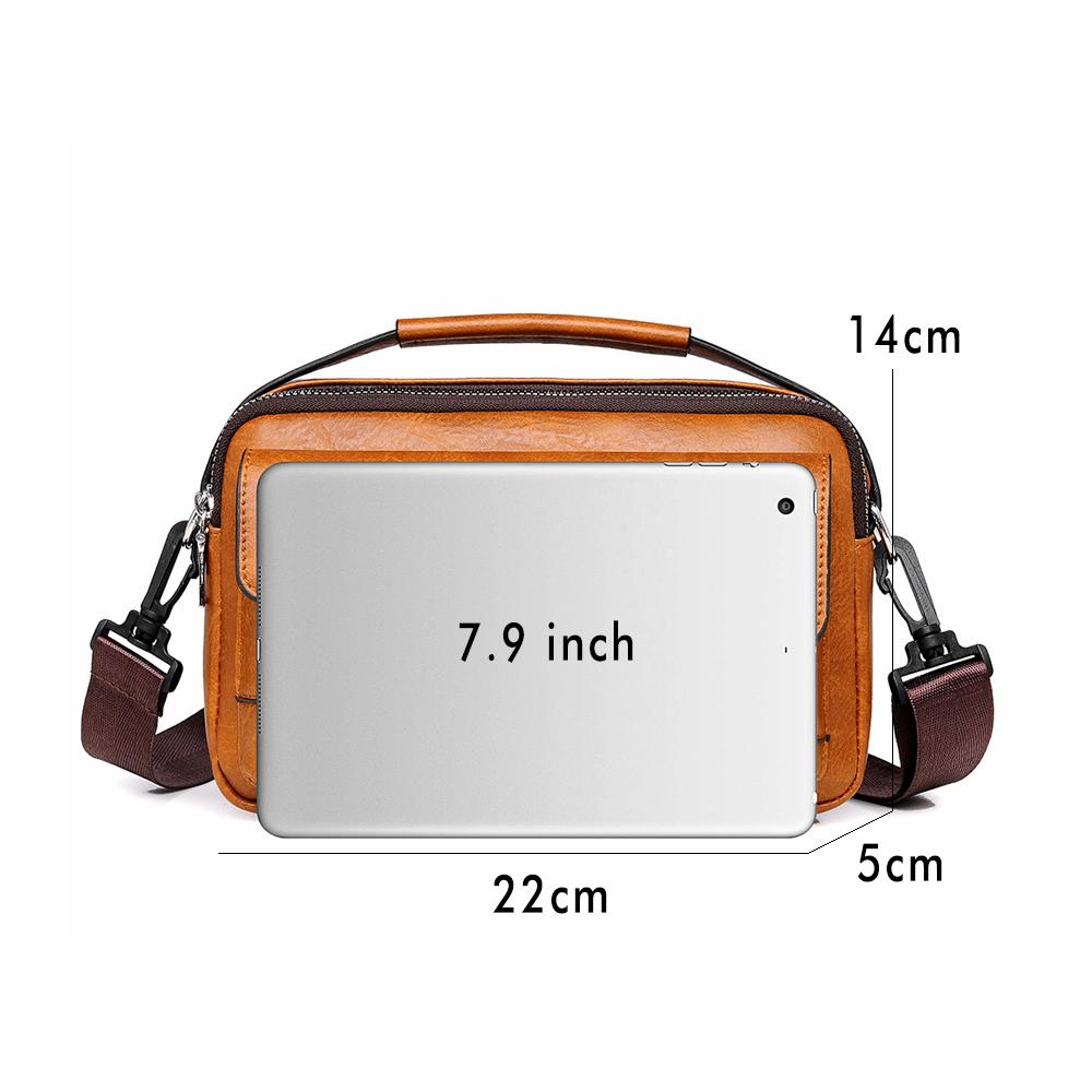 WEIXIER Мужская кожаная водонепроницаемая сумка-мессенджер, вместительный портфель через плечо с регулируемым ремнем для работы в офисе