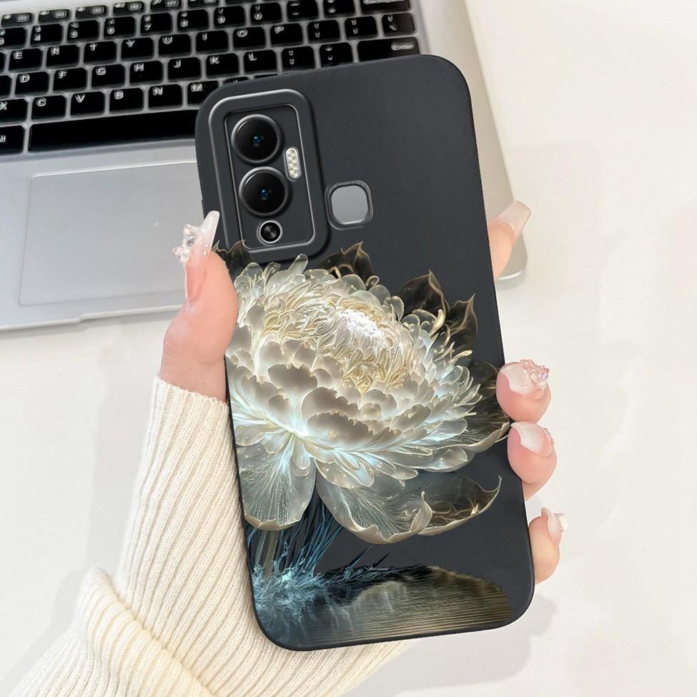 For Infinix Hot 12 Play Case Silicone Cute Fashion Butterfly Love Painted For Cover Inifnix Hot 12 Play Phone Case X6816 X6816C