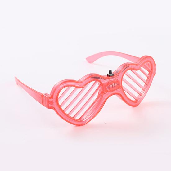 Kids Glow-in-the-Dark Glasses 3 Light Modes Light-Up Frames Battery-powered Heart Shape Cosplay