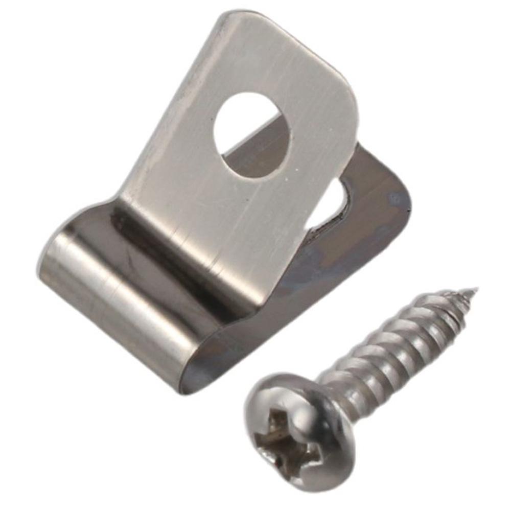 100 шт. R-образные проволочные зажимы из нержавеющей стали, зажимы для проволочных полок со стальными винтами, кабельные зажимы, прицеп