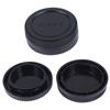 Body+Rear Lens Cap Cover For Olympus M4/3 Camera Accessory Black