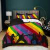 Rainbow Duvet Cover King/Queen Size LGBT Abstract Rainbow Heart Bedding Set for Girls Women Colorful Lines Soft Quilt Cover