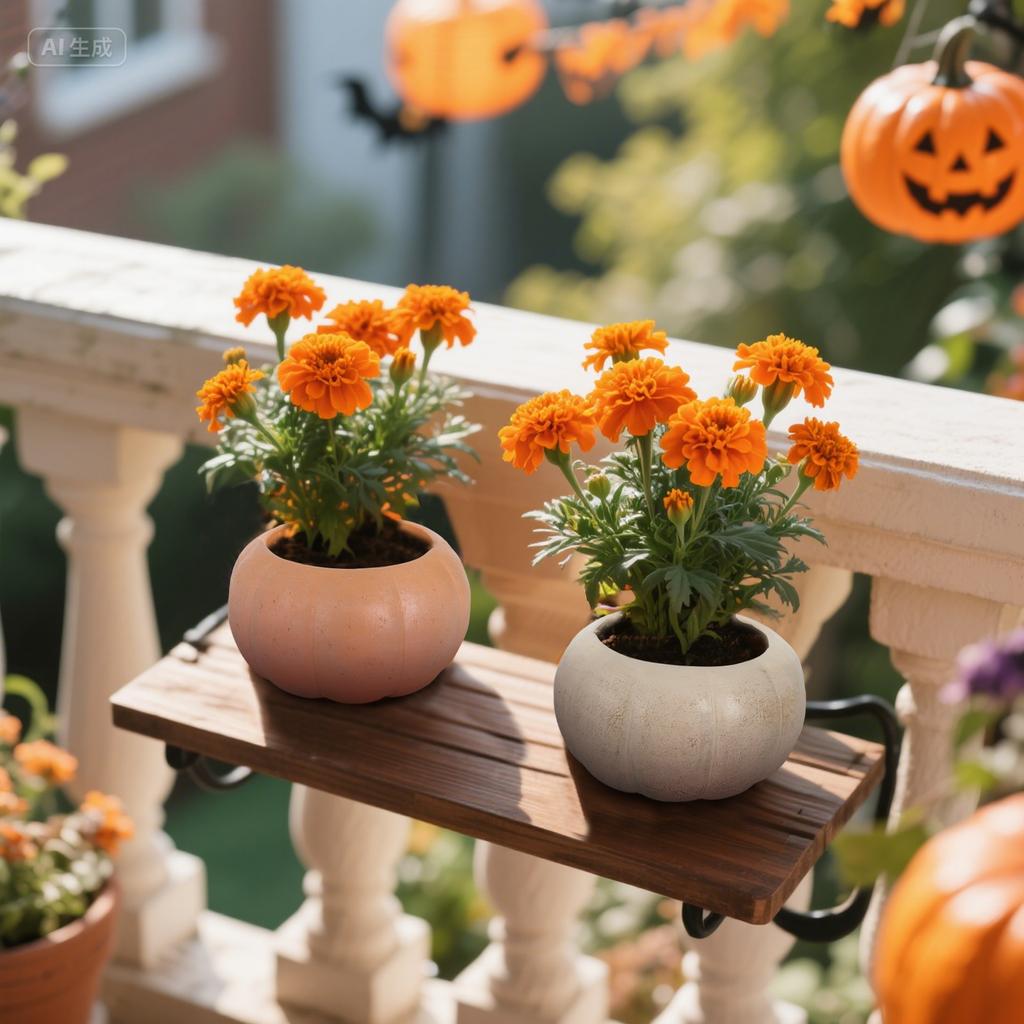 Cushaw Halloween Decorations Scene Arrangement Flower Pots Garden Decoration