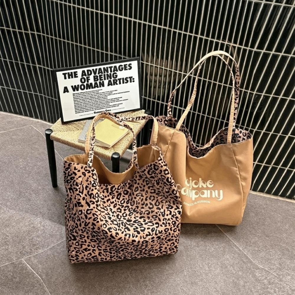 Large Capacity Double Sided Reversible Tote Bag Polyester Nylon Handbag Shopping
