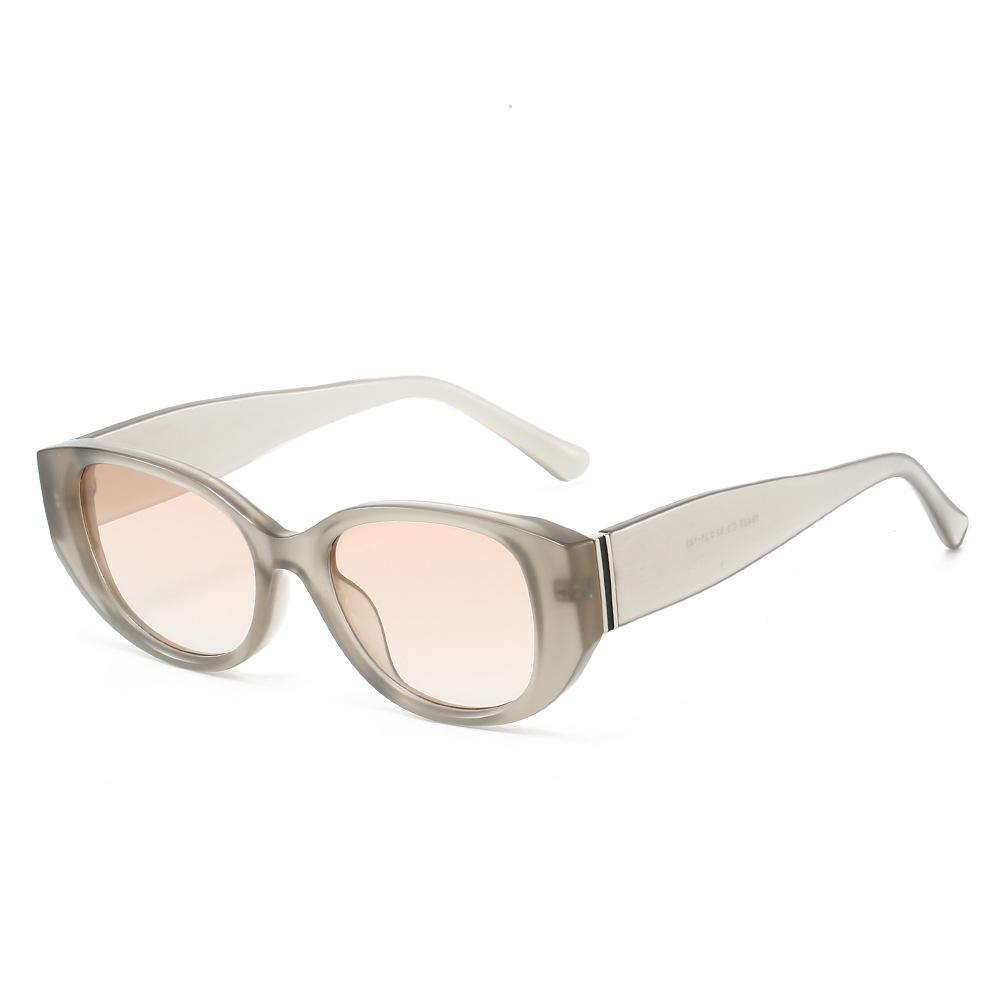 New Luxury Retro Gradient Oval Women Sunglasses Brand Design Personality Brown Versatile Men Sun Glasses Uv400
