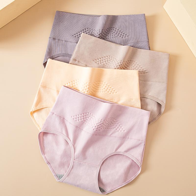 LANGSHA 4 шт., большие размеры M-5XL, трусики с высокой талией, женское мягкое хлопковое нижнее белье, трусы с принтом, женское нижнее белье
