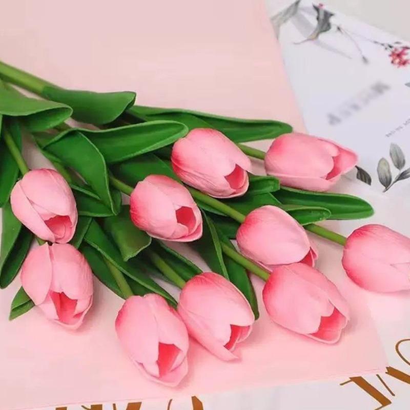 1-50pcs of Artificial Plant Tulip Soft Pole Room Dining Table Decoration Wedding Party Garden DIY Christmas Anniversary Decor