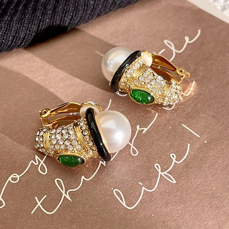 Классические серьги среднего размера для женщин и девочек с эмалью и цветком, серьги-клипсы, винтажные элегантные женские вечерние аксессуары для банкетов высокого класса, ювелирные изделия