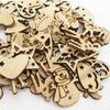 50PCS Hollow Wood Pieces Embellishments Vintage Christmas Unfinished Wood Ornament Decorative Accessories for DIY Scrapbooking Handmade Crafts