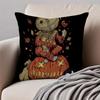 Dark style artistic illustration HHalloween Cushion Cover Pillowcase Antidustmite Invisible Zipper Short Plush Sofa Cushion