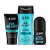 Гель для душа Beardo Ice Blast 200 мл, Дезодорант-ролик Ice Blast 50 мл и Средство для умывания лица Ice Blast 100 мл | Освежающий ментол, Мгновенный ледяной холод, Свежесть