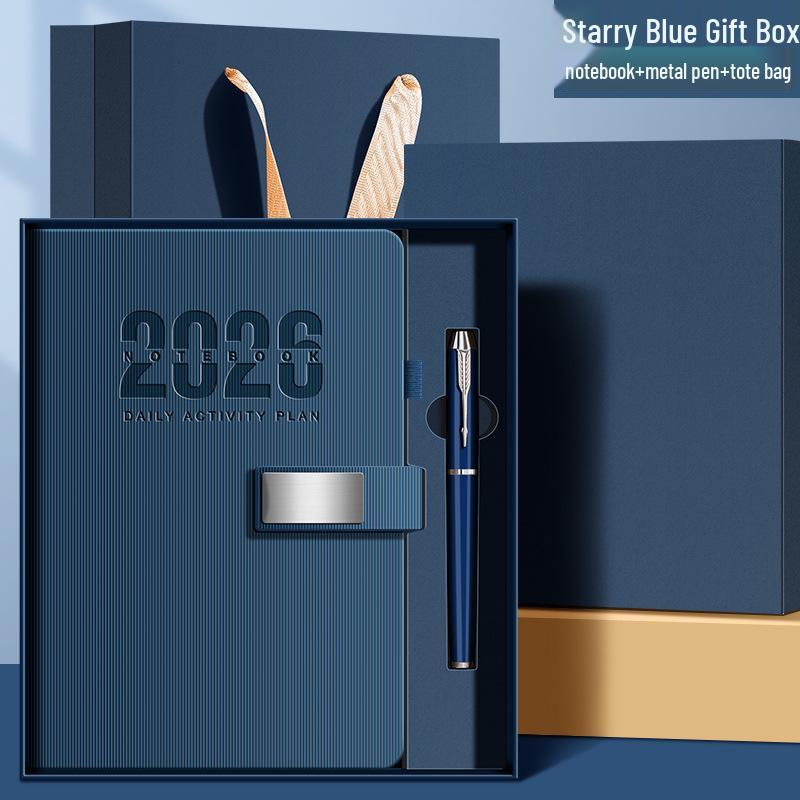 Custom 2026 365-Day Agenda Notebook: Nameplate Buckle with Time Management & Self-Discipline Check-In Features