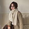 Women's Wool Blend Scarf: New 2024 Korean Style, Thick & Warm Winter Knit for Couples & Students