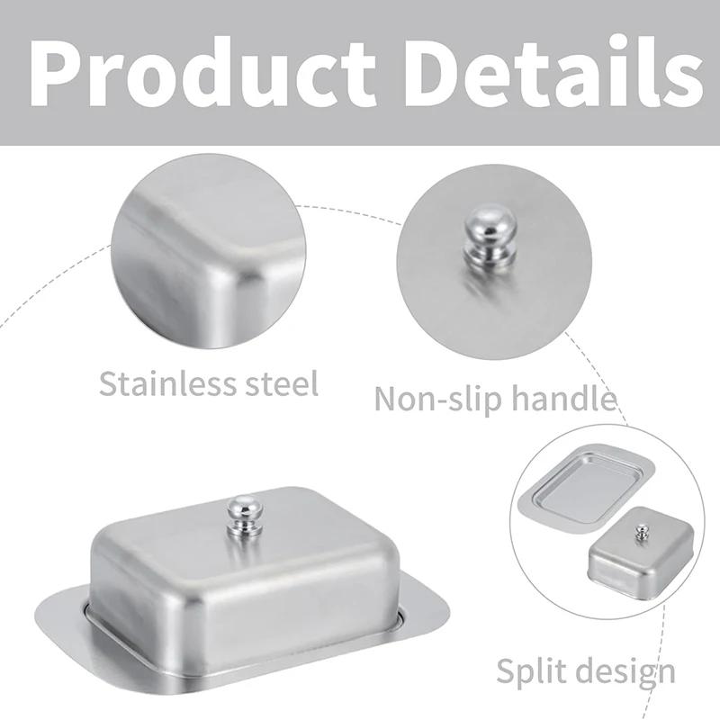 Масленка, Масленка из нержавеющей стали с крышкой - Твердый контейнер для сыра/масла - Масло Сыр Кухня Кулинария Хранение Ящик