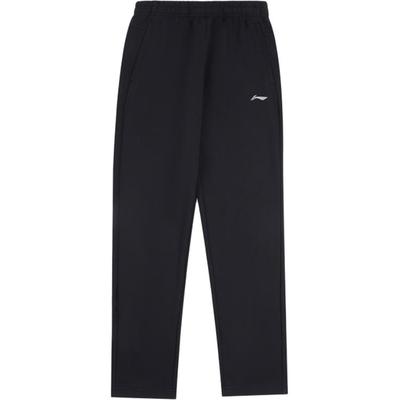 Li Ning однотонные, средней талии, удобные, дышащие, мягкие, универсальные, прямые, повседневные брюки, мужские, черные AKLTE53-1