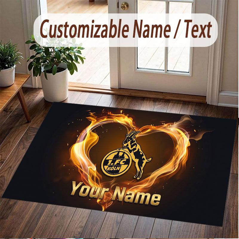 Custom Rug FC Köln Pattern Print Name Text Soft Non‑Slip Floor Carpet for Home Indoor Decoration