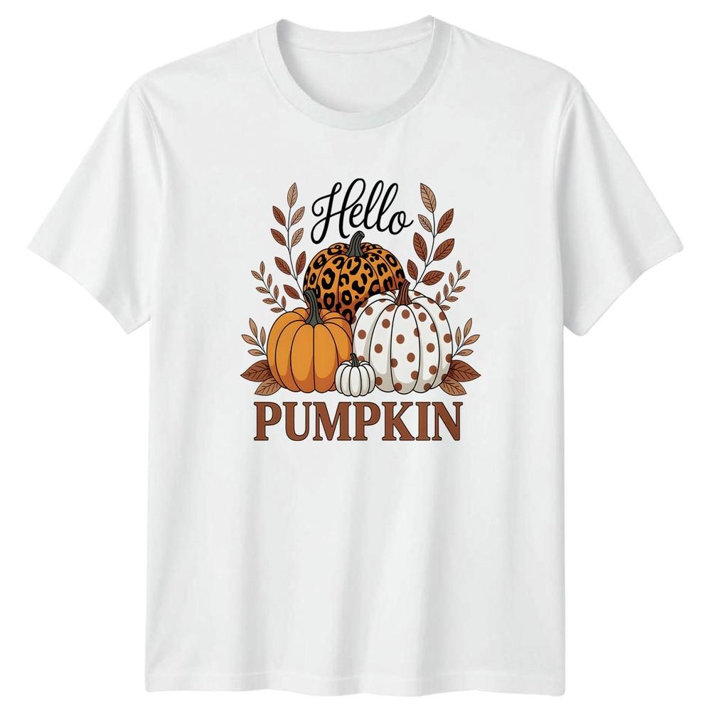 Hello Pumpkin TShirt Unisexs Fall Autumn Gift For Her