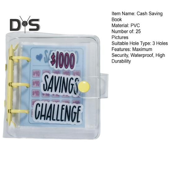 Книга для экономии денег, клейкая пряжка для кошелька, водонепроницаемая, устойчивая к разрывам ПВХ-папка, привлекательный продукт для экономии денег