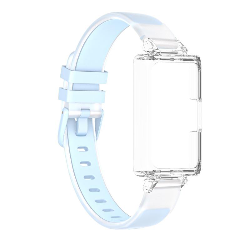 Чехол для ПК + Полупрозрачный двухцветный силиконовый ремешок для Huawei band 11Pro 11ProNFC