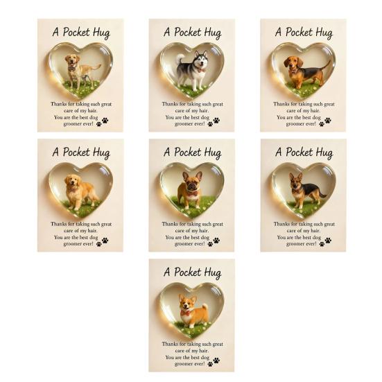 Карманные обнимашки для грумеров с поздравительной открыткой Акриловое сердце Карманные обнимашки для грумеров