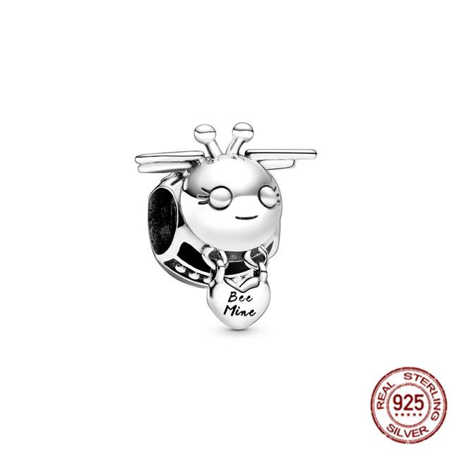 Очаровательная бусина подходит для оригинального браслета/серьг/ожерелья из стерлингового серебра 925 пробы, ювелирное украшение в виде гриба Нини, кролика, мудрой совы, лисы