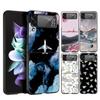 Чехол для телефона Z Flip 4 для Samsung Galaxy Z Flip 3 5G ZFlip3 Flip3 zflip Flip4, черный жесткий чехол для ПК, чехол для самолета с картой мира, дорожный чехол