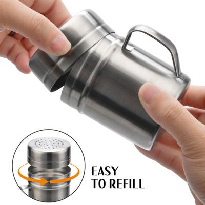 Просеиватель муки из нержавеющей стали с крышкой, мелкоячеистый шейкер для порошка, просеиватель для специй, кулинарный драгер-шейкер