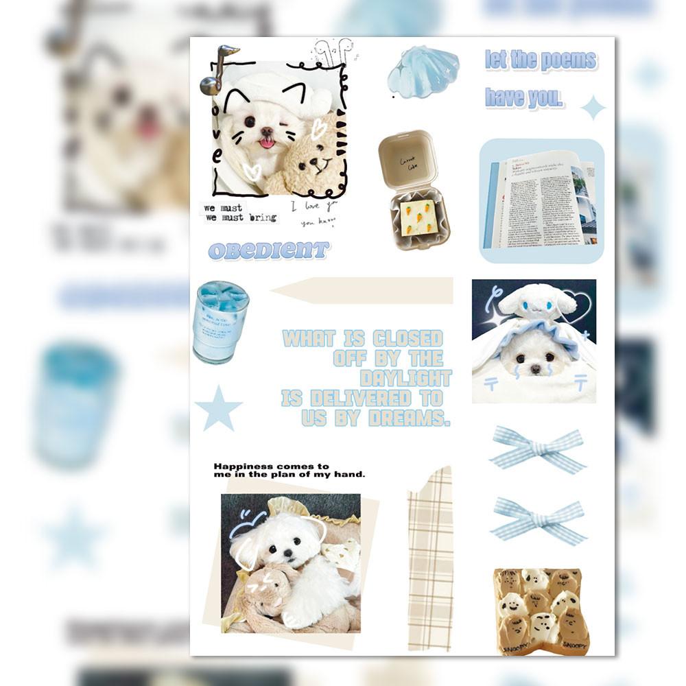 8-Piece Ins Style Puppy Stickers - Cute Decorative Decals for Phone Cases, Notebooks & Water Bottles