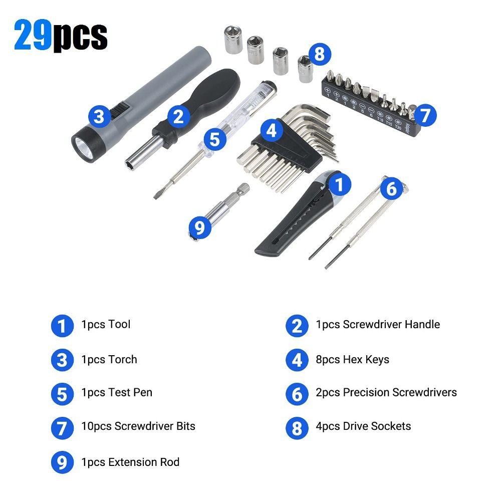 Набор из 29 предметов/набор Пылезащитный набор аппаратных инструментов Портативный набор инструментов для шин На открытом воздухе