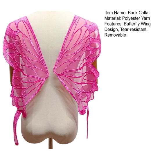 1 пара кружевных воротников с вырезом, мягкая ткань, дизайн с крыльями бабочки, устойчивые к разрыву, воротники на спине «сделай сам», для швейного магазина