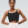 Women's Color Blocked Shockproof Sports Bra One Piece Summer Yoga Running Fitness Cross Back Vest