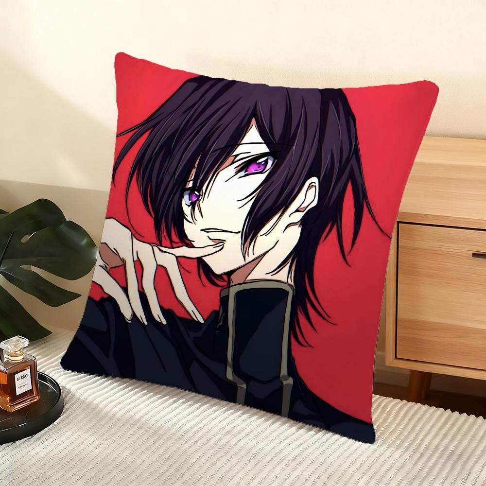 Anime CcODE GEASS Cushion Cover Soft Short Plush Pillow Cover Smooth Cozy Texture Aesthetic Cushion Case Home Decor