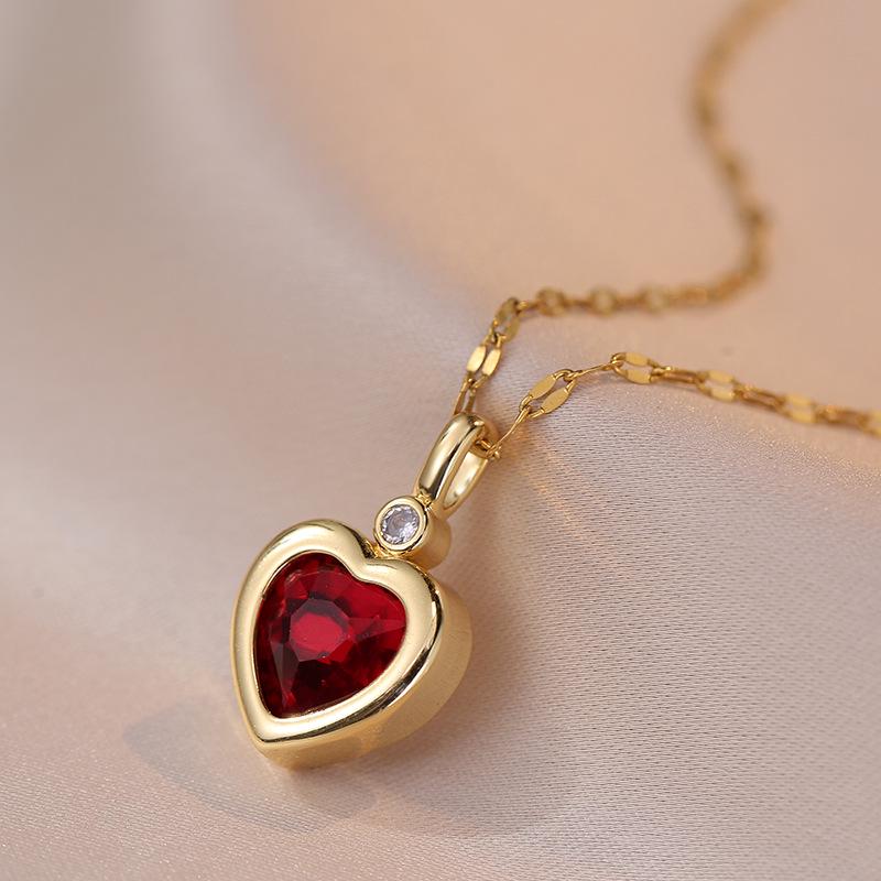 Женское ожерелье из титановой стали с 6 сменными бриллиантами - Простое, милое, дизайн в стиле ретро-дворца, уникальный подарок