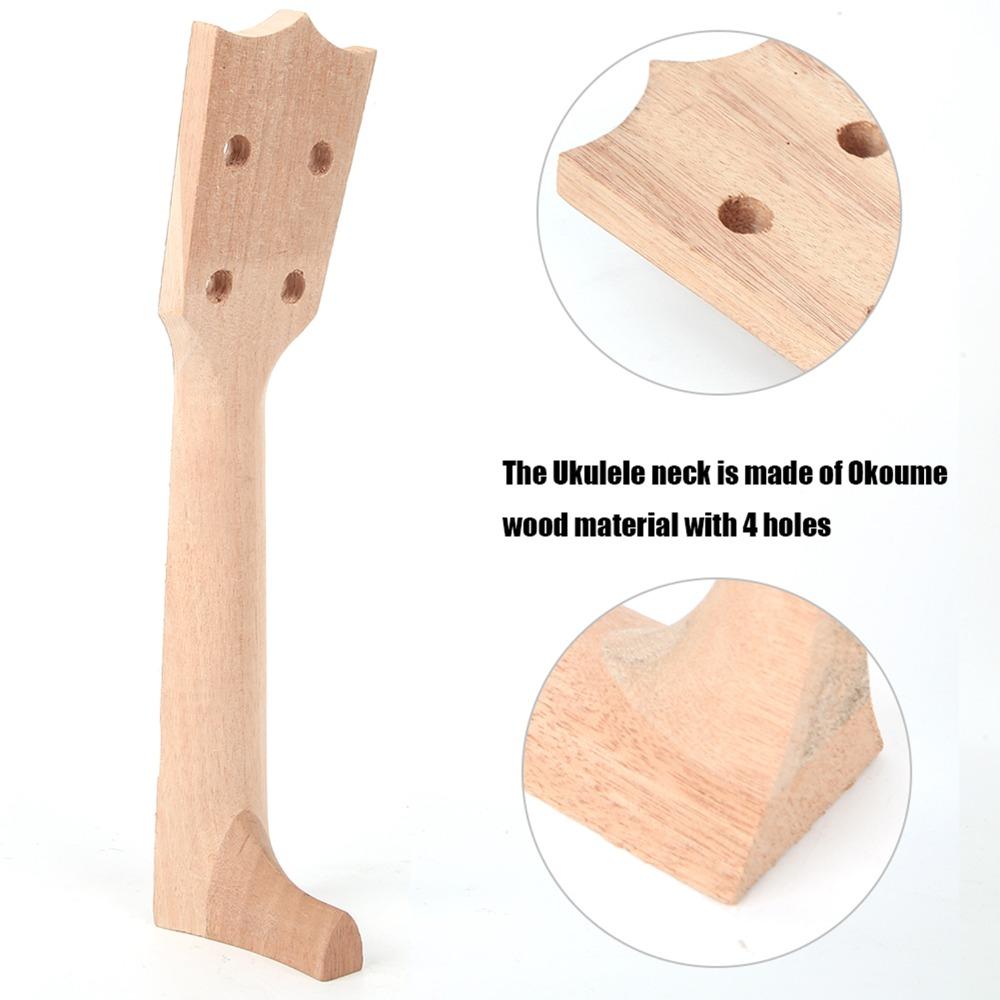 Wooden Color Ukulele Fretboard 21in 23in Ukulele Replacement Neck Ukulele Neck Set Concert Ukulele