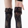 Elegant Anime Knees High Socks With Lace Trim Breathable Nylon Socks Costume Accessory For Cosplay And Daily Wear