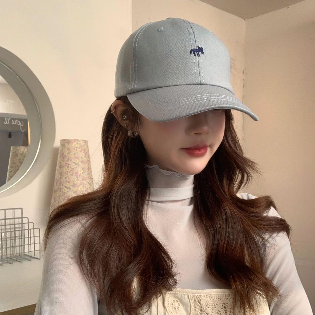 Новая корейская вышитая бейсболка с лисичкой для мужчин и женщин с широкими полями, подчеркивающая лицо, и шляпы с маленьким утенком для путешествий, солнцезащитные шляпы