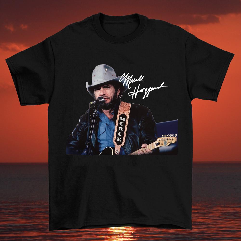 Merle Haggard Signature Cotton T Shirt Unisex All Size S M L XL 2345XL Unisex T-Shirt