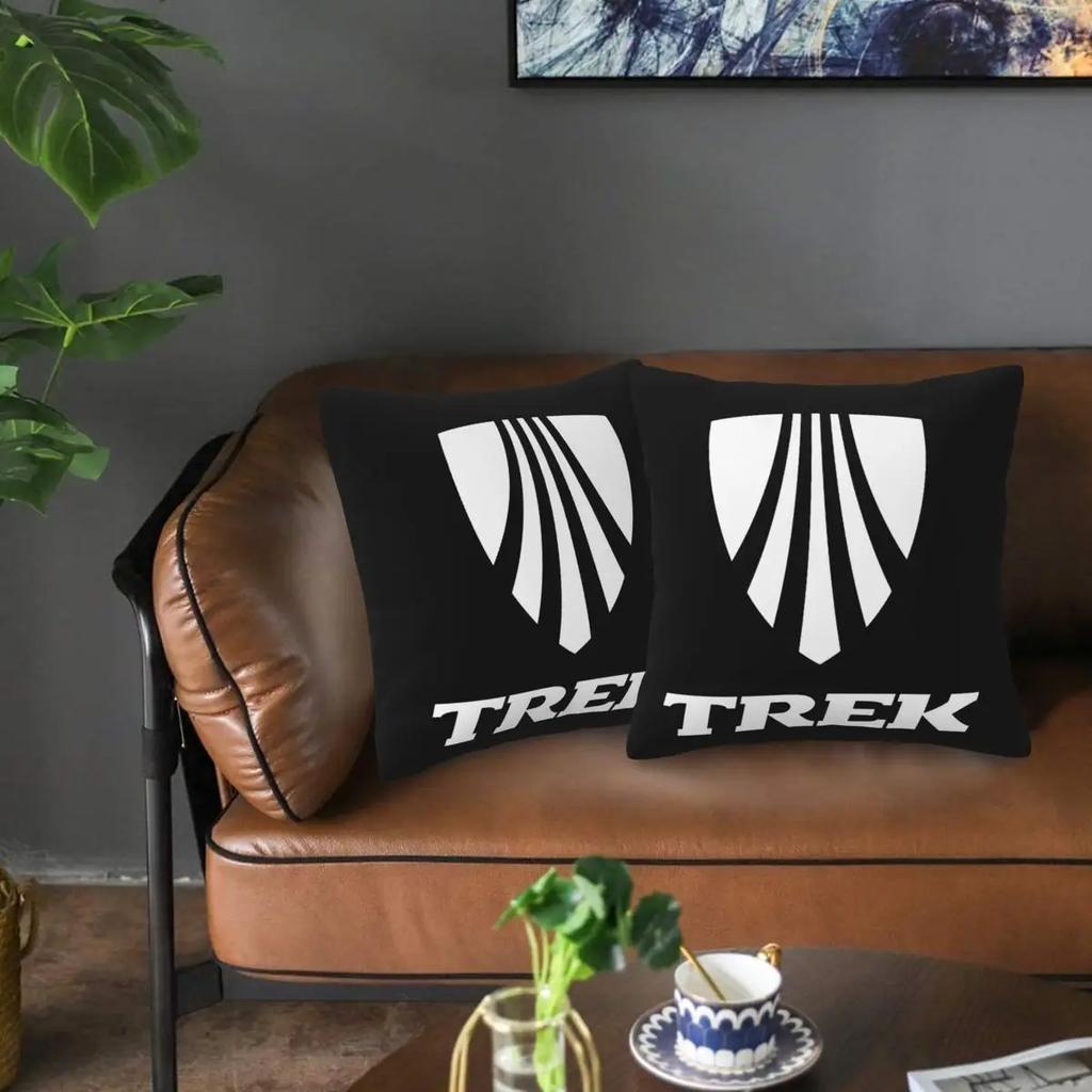 Trek Bike Logo 2 pcs Square Pillowcase Pillow Cover Cushion Zip Decorative Comfort Throw Pillow for Home Car