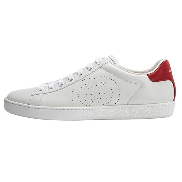 Gucci Женские Ace 'Сцепленные G - Белый Красный' (женские размеры) Белые / Красные скейт-туфли 598527 AYO70 9078