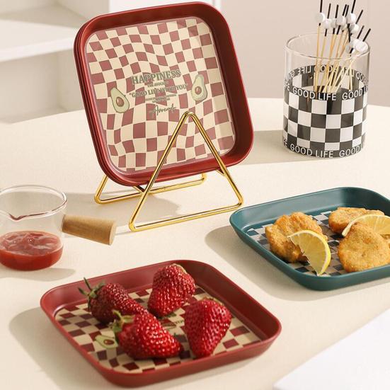 Reusable Easy To Clean Bone Dish BPA Free Stackable Storage Fruit Pattern Plastic Snack Tray