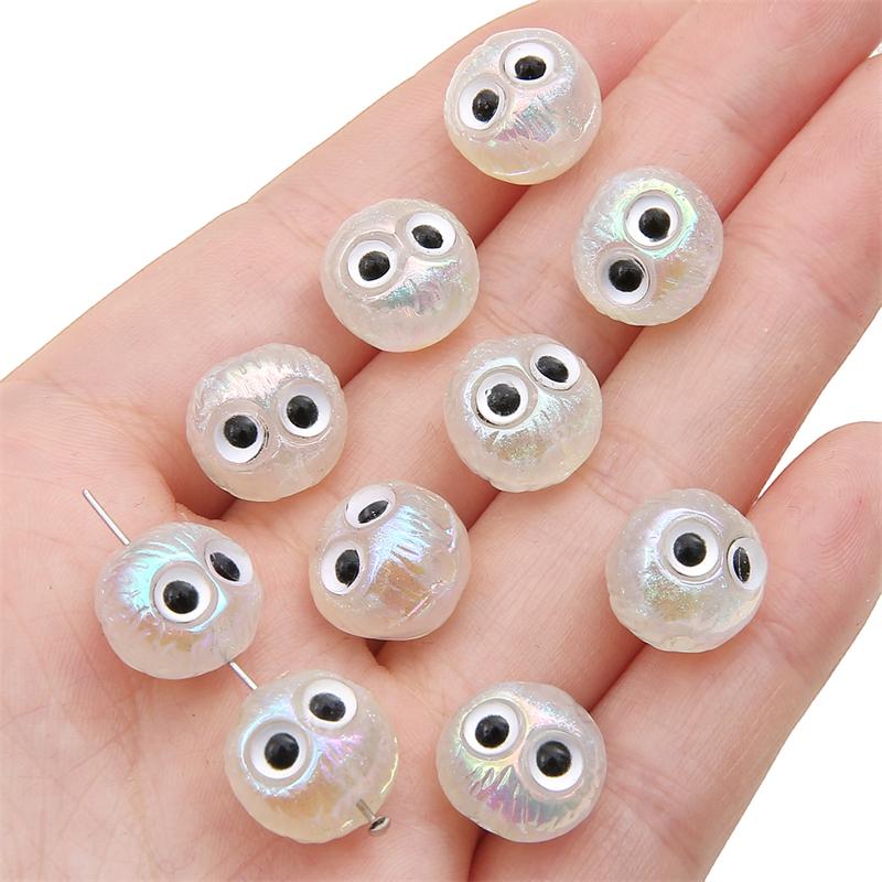 2 шт. 13x12 мм акриловые бусины ручной работы в виде совы, круглые свободные бусины-разделители для серьг, браслета, ожерелья, DIY изготовления ювелирных изделий